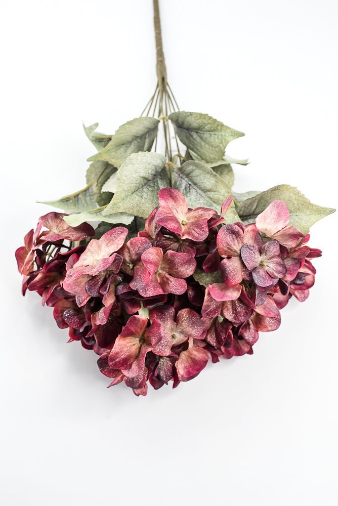 Artificial Burgundy Hydrangea Bush - 20" - Greenery MarketArtificial Flora85859-BG
