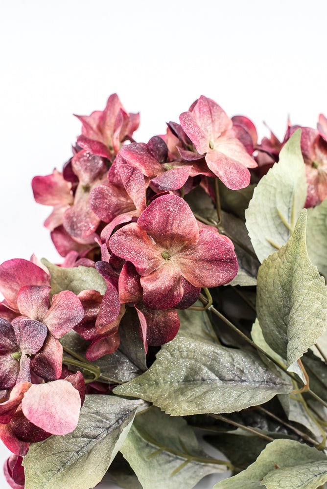 Artificial Burgundy Hydrangea Bush - 20" - Greenery MarketArtificial Flora85859-BG