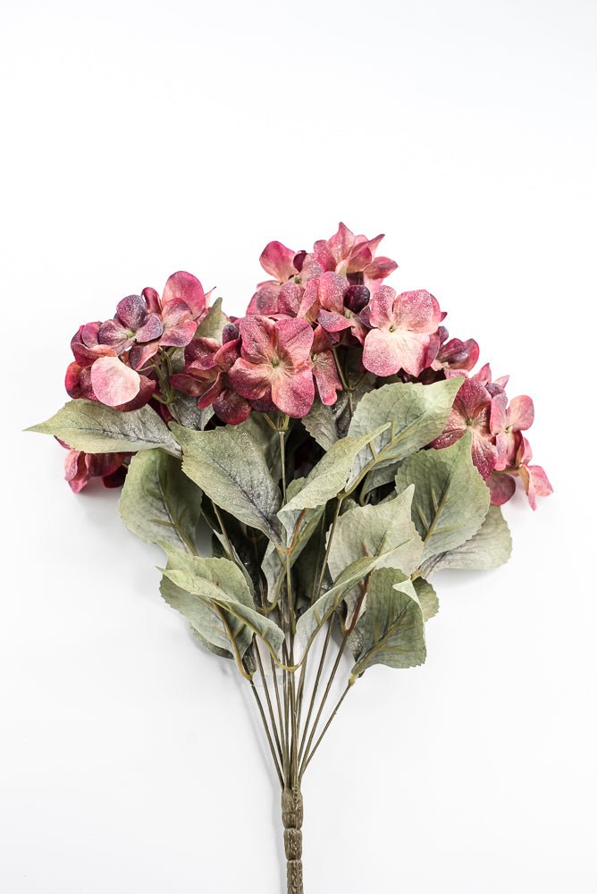 Artificial Burgundy Hydrangea Bush - 20" - Greenery MarketArtificial Flora85859-BG