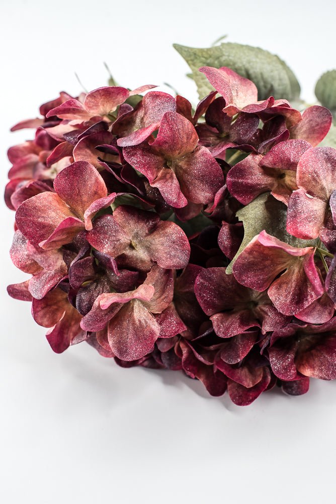 Artificial Burgundy Hydrangea Bush - 20" - Greenery MarketArtificial Flora85859-BG
