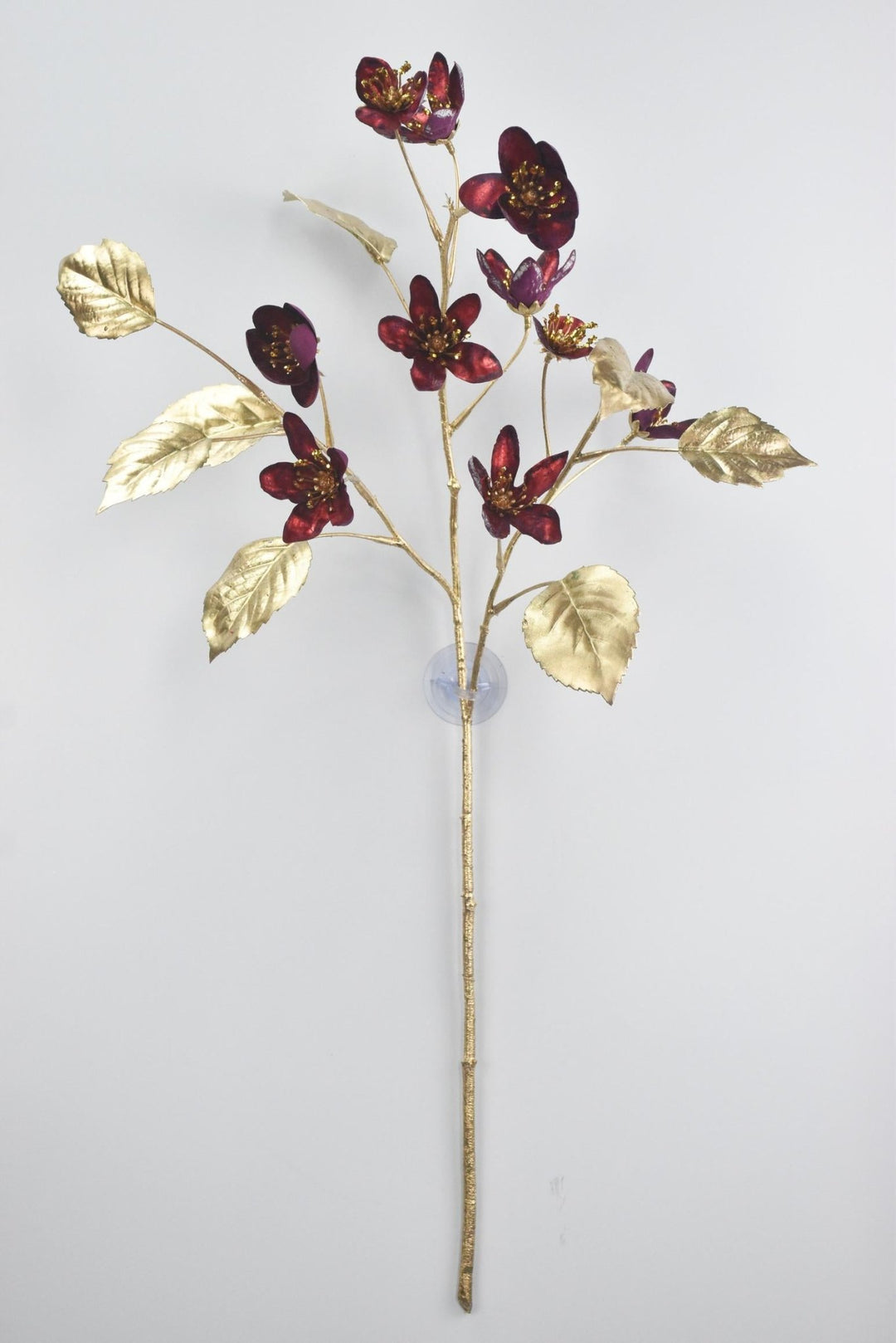Artificial Burgundy Metallic Clematis Spray - 28" - Greenery MarketArtificial FloraXG1183-BU
