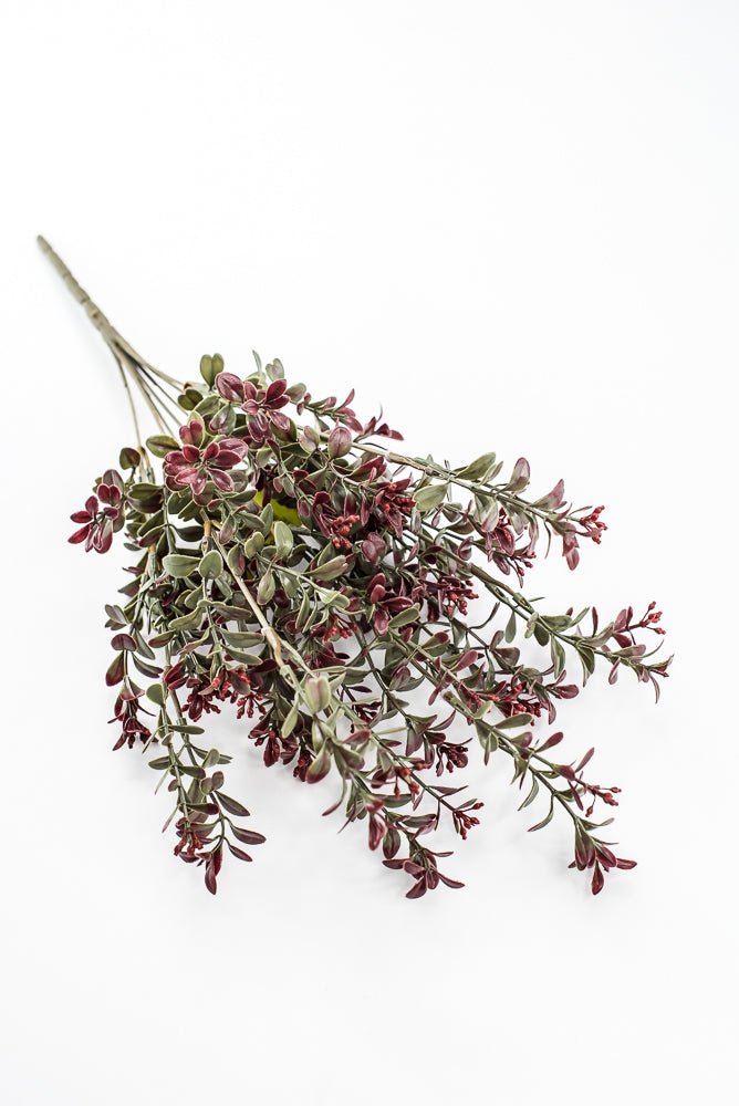 Artificial Burgundy Plastic Boxwood Bush - 18" - Greenery Market57519BG