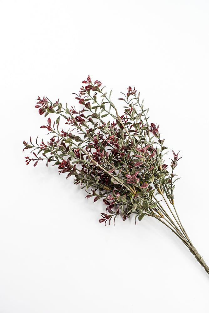 Artificial Burgundy Plastic Boxwood Bush - 18" - Greenery Market57519BG