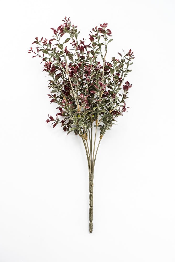Artificial Burgundy Plastic Boxwood Bush - 18" - Greenery Market57519BG
