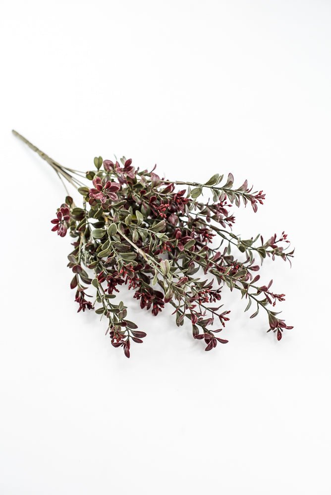 Artificial Burgundy Plastic Boxwood Bush - 18" - Greenery Market57519BG