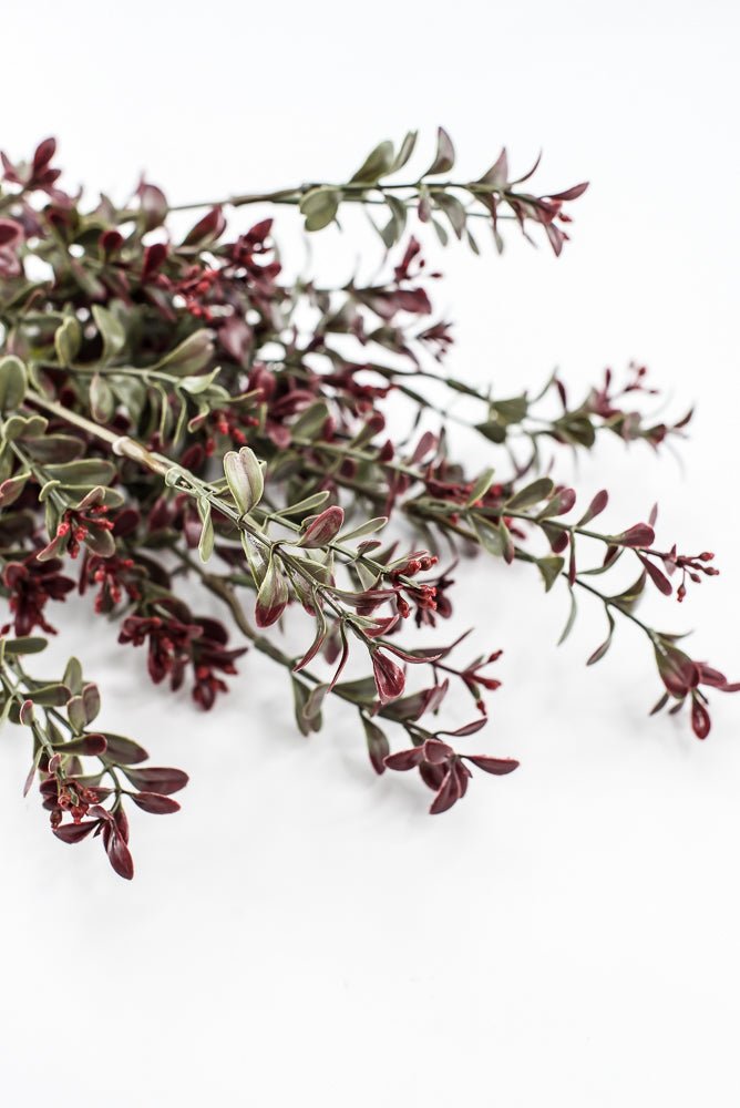 Artificial Burgundy Plastic Boxwood Bush - 18" - Greenery Market57519BG