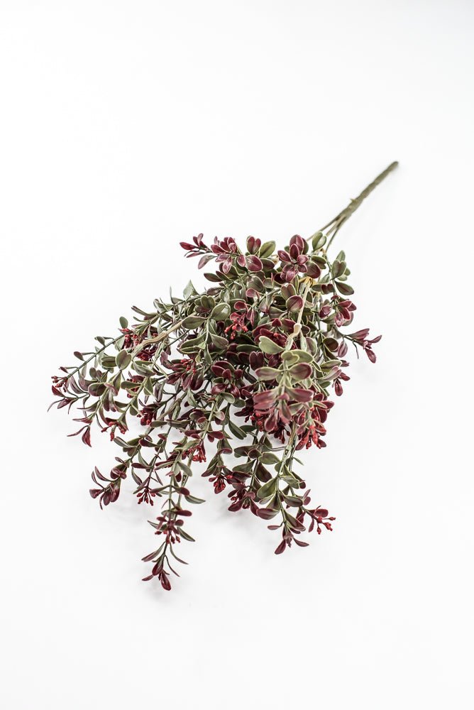 Artificial Burgundy Plastic Boxwood Bush - 18" - Greenery Market57519BG