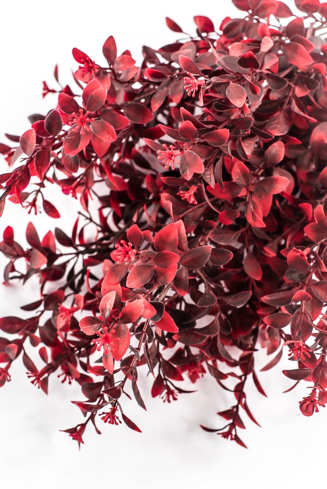 Artificial, Burgundy Red, Leaves Bush - 19" - Greenery MarketArtificial Flora85794-RD