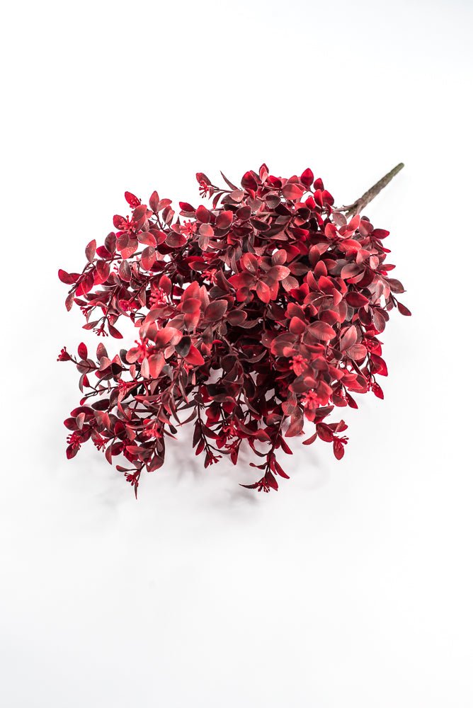 Artificial, Burgundy Red, Leaves Bush - 19" - Greenery MarketArtificial Flora85794-RD