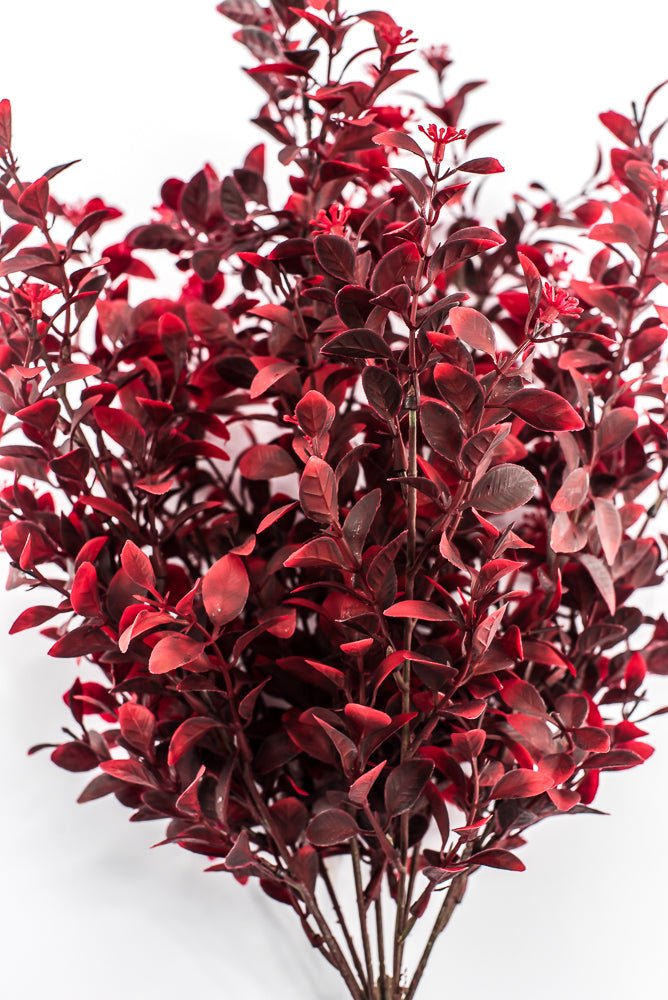 Artificial, Burgundy Red, Leaves Bush - 19" - Greenery MarketArtificial Flora85794-RD