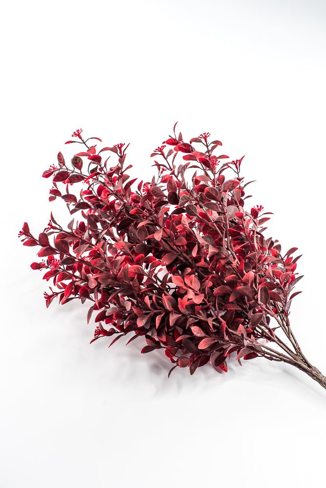 Artificial, Burgundy Red, Leaves Bush - 19" - Greenery MarketArtificial Flora85794-RD