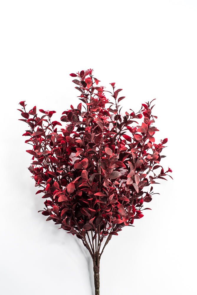 Artificial, Burgundy Red, Leaves Bush - 19" - Greenery MarketArtificial Flora85794-RD
