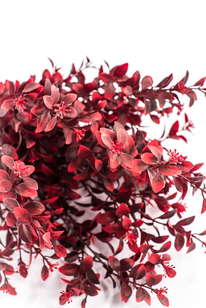 Artificial, Burgundy Red, Leaves Bush - 19" - Greenery MarketArtificial Flora85794-RD