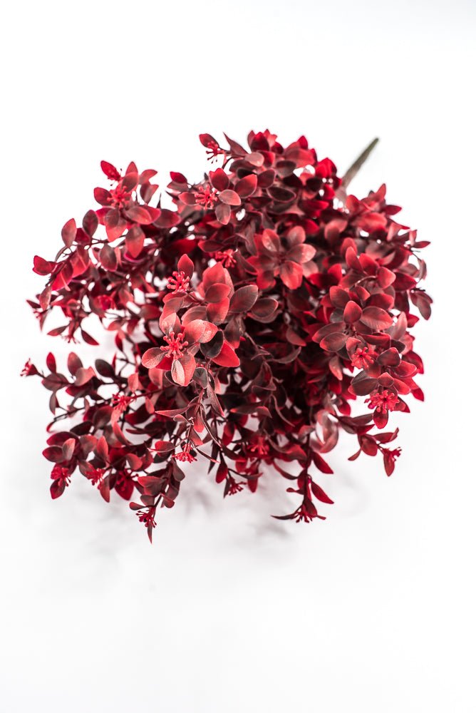 Artificial, Burgundy Red, Leaves Bush - 19" - Greenery MarketArtificial Flora85794-RD