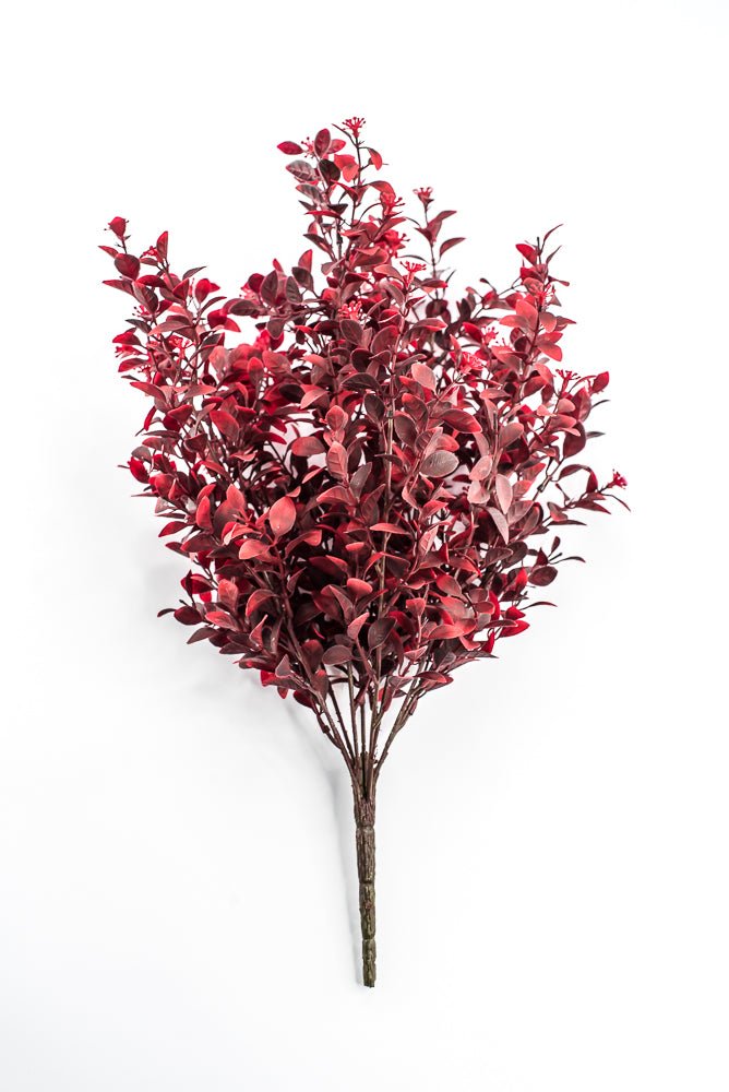 Artificial, Burgundy Red, Leaves Bush - 19" - Greenery MarketArtificial Flora85794-RD