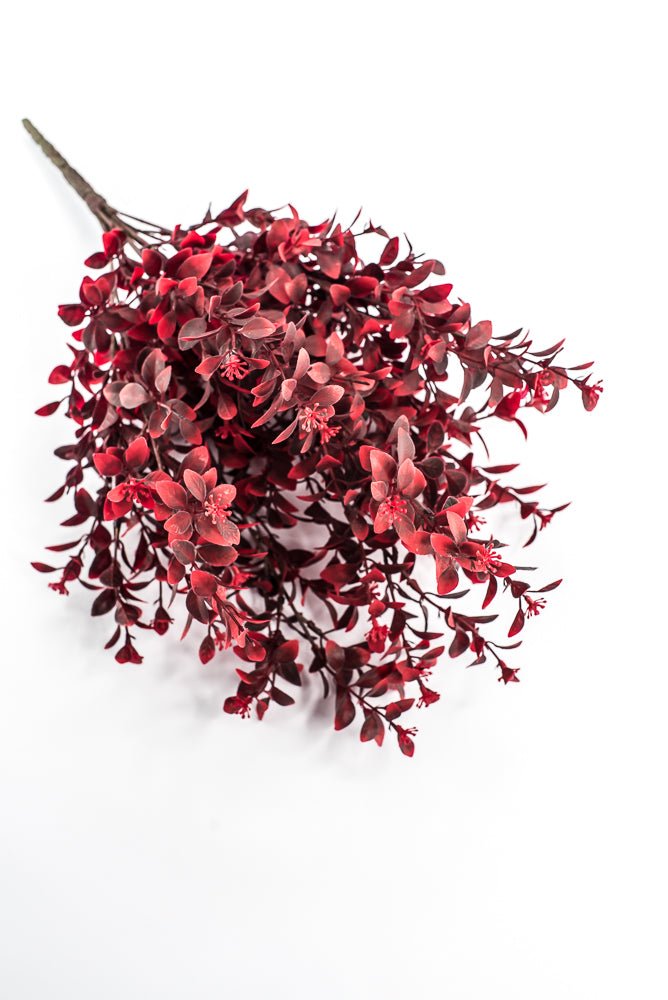 Artificial, Burgundy Red, Leaves Bush - 19" - Greenery MarketArtificial Flora85794-RD