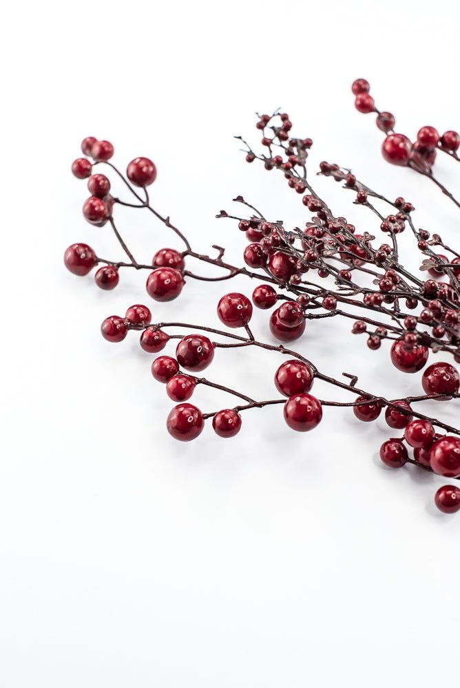 Artificial Burgundy Weather Resist Berry Stem - 29" - Greenery MarketArtificial Flowers268664