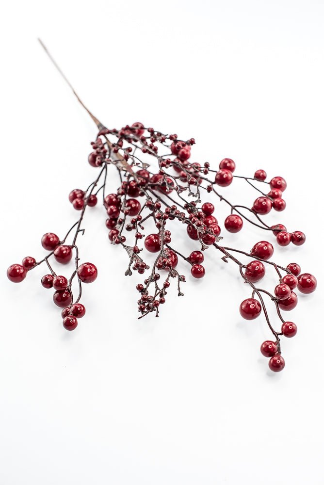 Artificial Burgundy Weather Resist Berry Stem - 29" - Greenery MarketArtificial Flowers268664