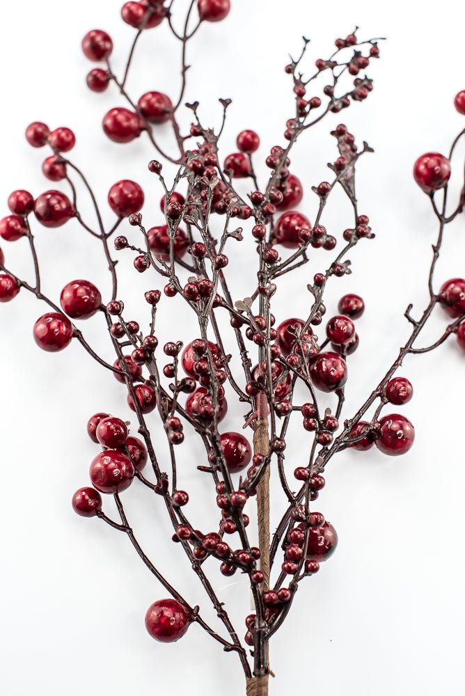 Artificial Burgundy Weather Resist Berry Stem - 29" - Greenery MarketArtificial Flowers268664