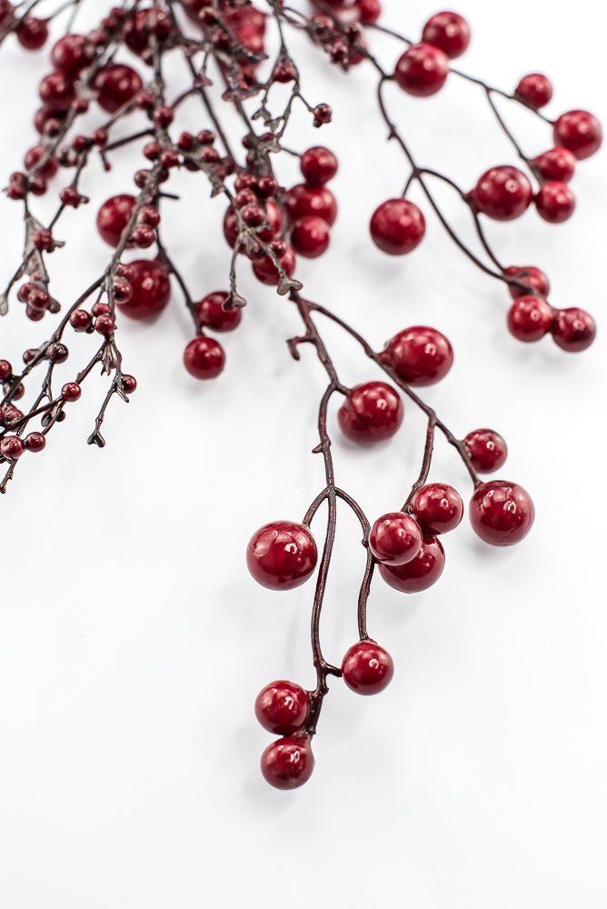 Artificial Burgundy Weather Resist Berry Stem - 29" - Greenery MarketArtificial Flowers268664