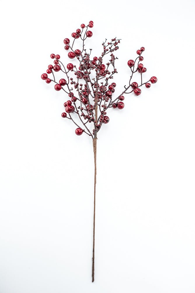 Artificial Burgundy Weather Resist Berry Stem - 29" - Greenery MarketArtificial Flowers268664