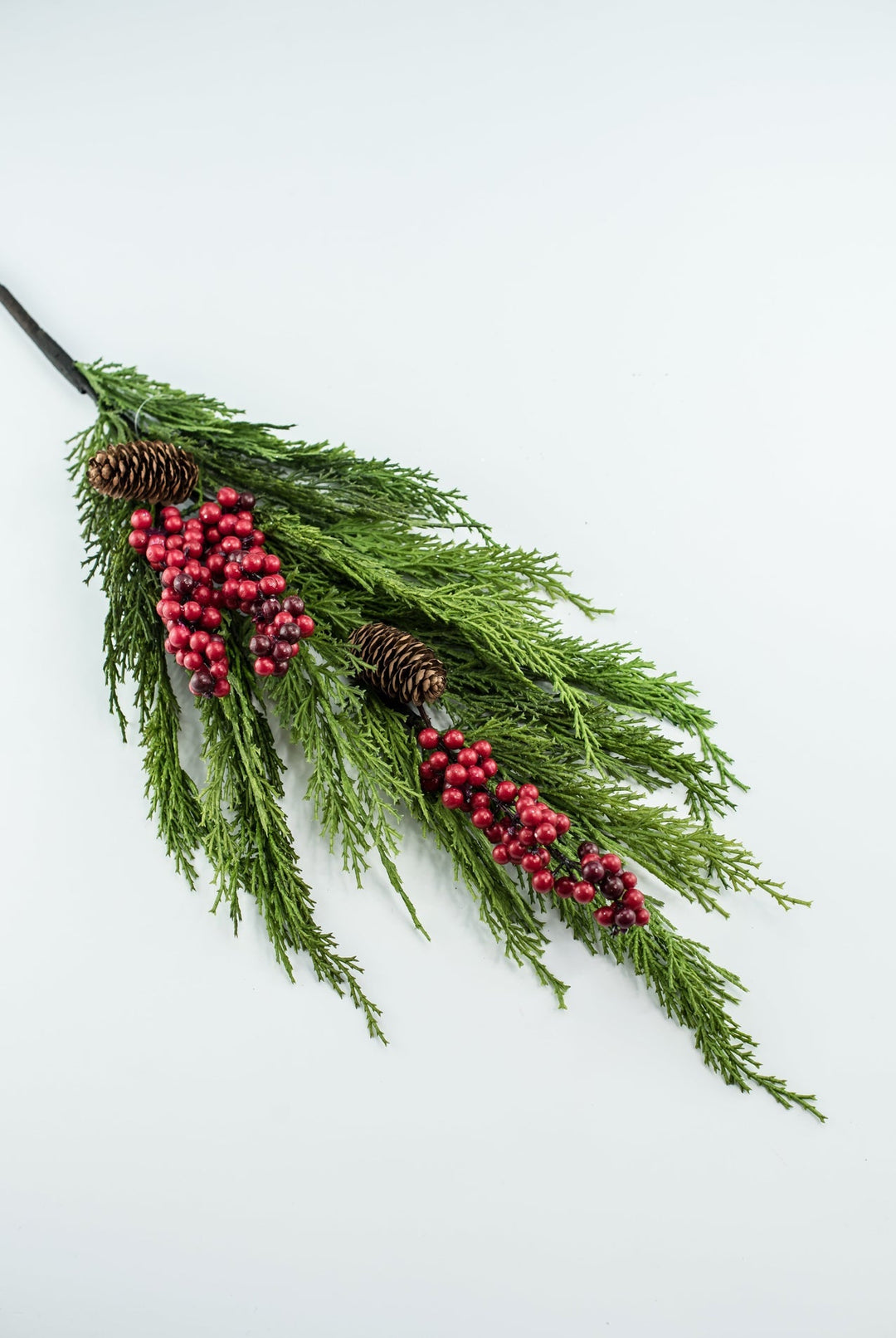 Artificial cedar and red berries branch - Greenery Marketgreenery2826096RD