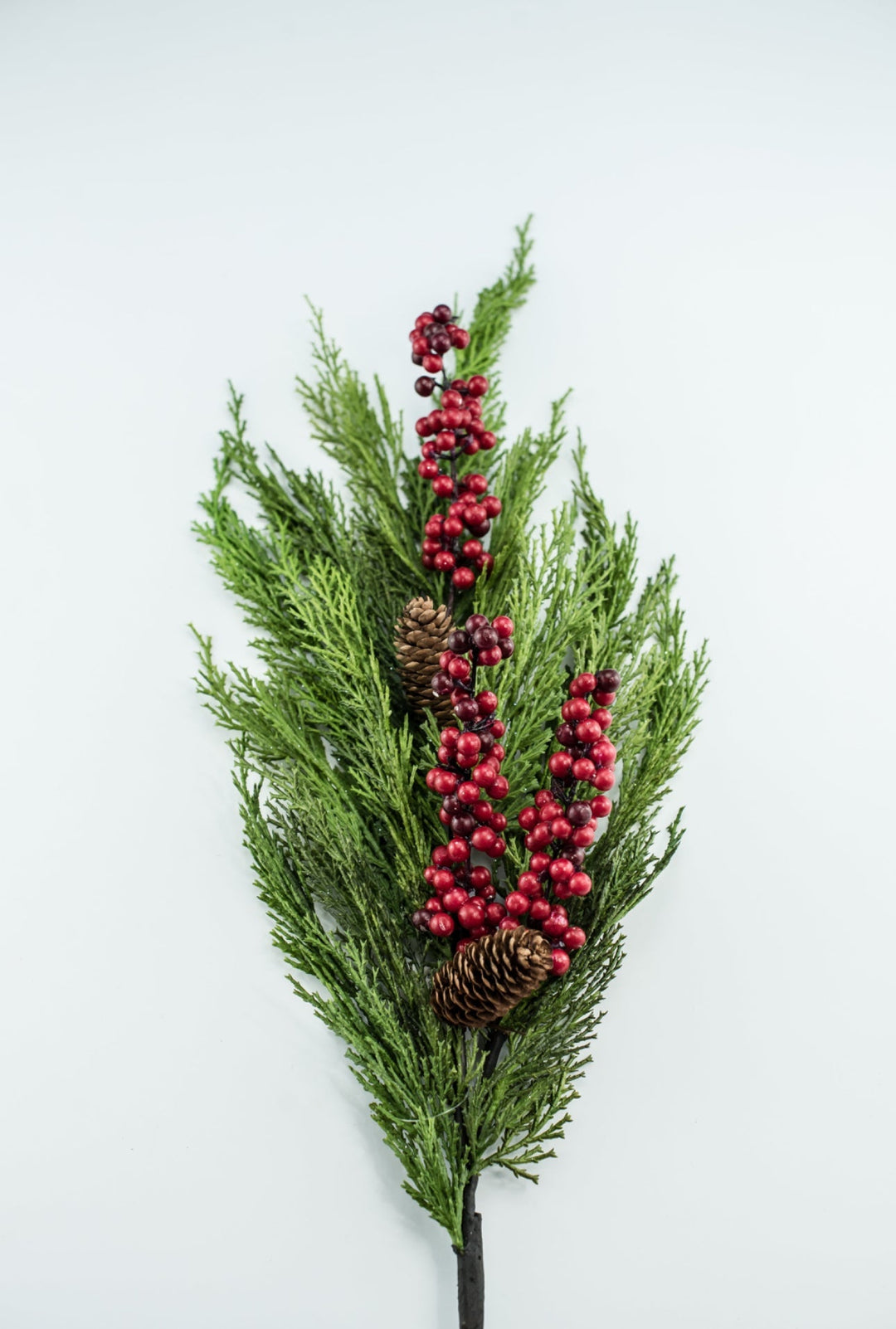 Artificial cedar and red berries branch - Greenery Marketgreenery2826096RD