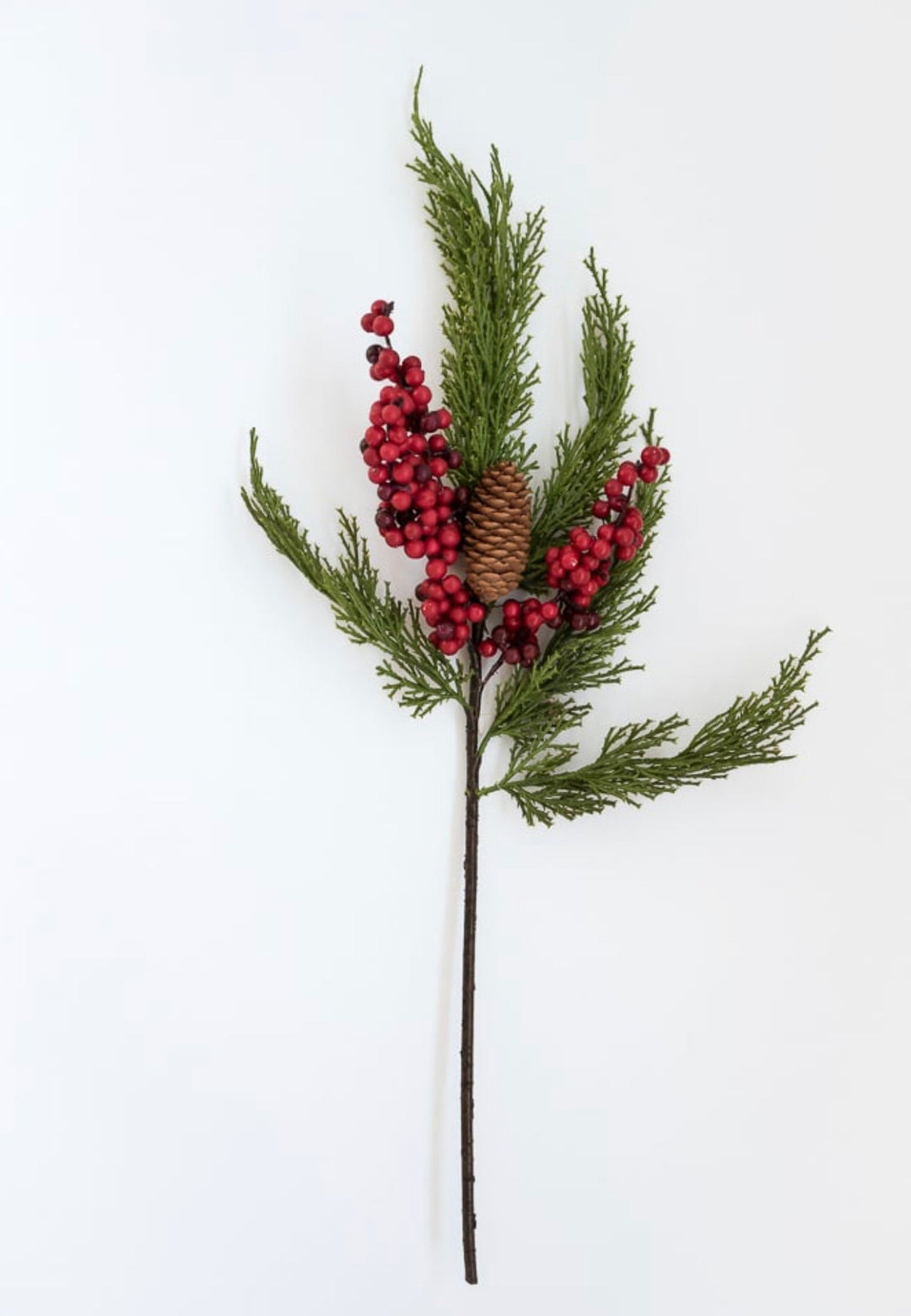 Artificial cedar and red berries branch - Greenery Marketgreenery2826097RD