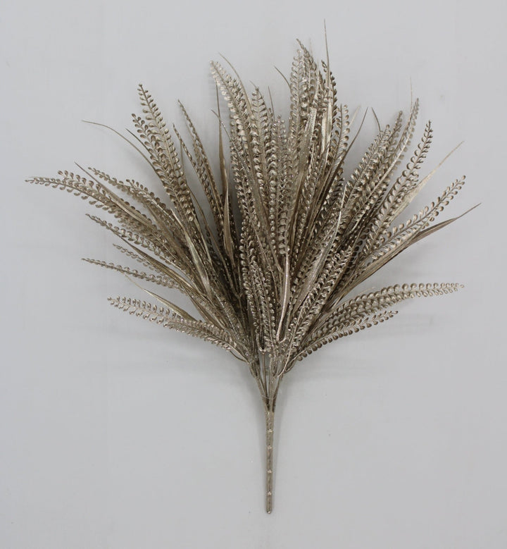 Artificial, Champagne, Button Fern With Glitter Bush - 20" - Greenery MarketArtificial Flora85797-CHAMP