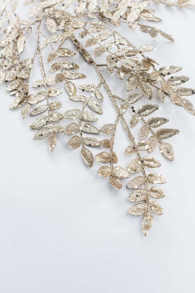 Artificial Champagne Glitter Fern Spray - 28" - Greenery Market86927CH