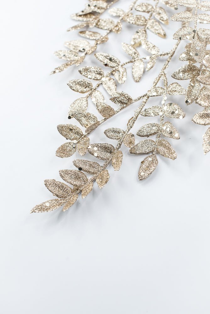 Artificial Champagne Glitter Fern Spray - 28" - Greenery Market86927CH