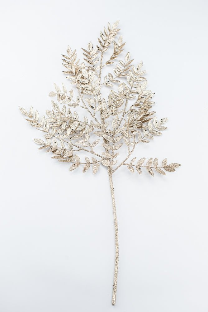 Artificial Champagne Glitter Fern Spray - 28" - Greenery Market86927CH