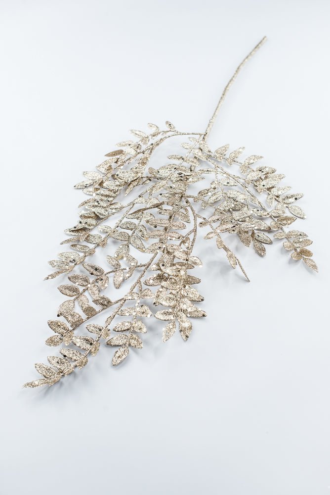 Artificial Champagne Glitter Fern Spray - 28" - Greenery Market86927CH