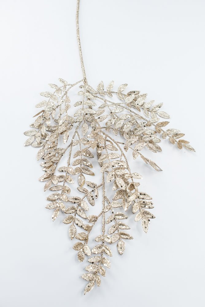 Artificial Champagne Glitter Fern Spray - 28" - Greenery Market86927CH