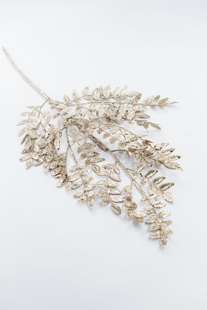Artificial Champagne Glitter Fern Spray - 28" - Greenery Market86927CH
