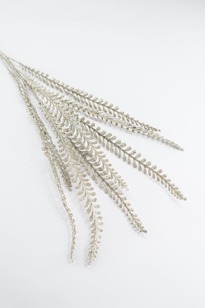 Artificial Champagne Glitter Leaves Spray - 33" - Greenery MarketArtificial Flora86890CH