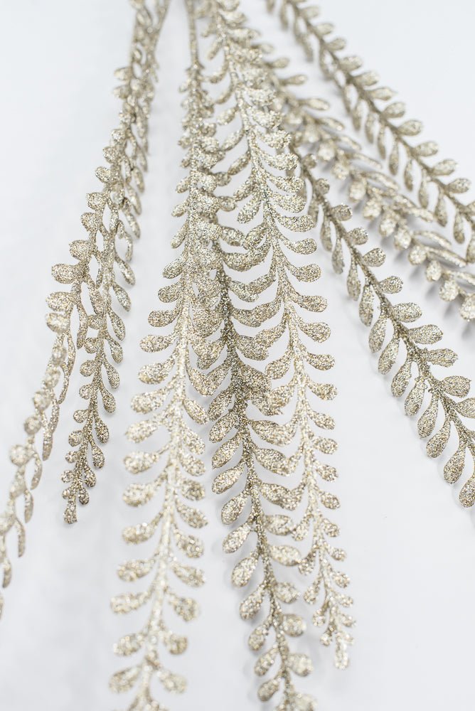 Artificial Champagne Glitter Leaves Spray - 33" - Greenery MarketArtificial Flora86890CH