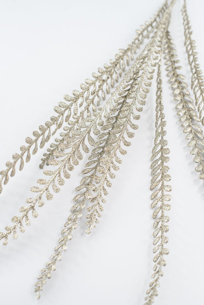 Artificial Champagne Glitter Leaves Spray - 33" - Greenery MarketArtificial Flora86890CH