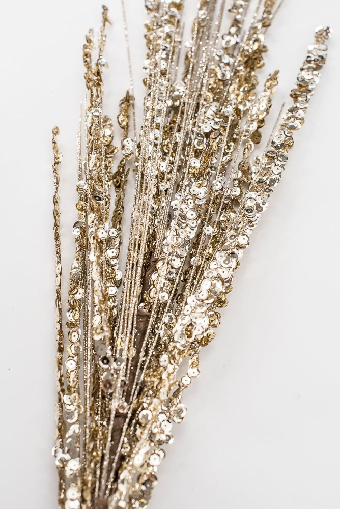 Artificial Champagne Glitter Spray - 34" - Greenery Market84594CH