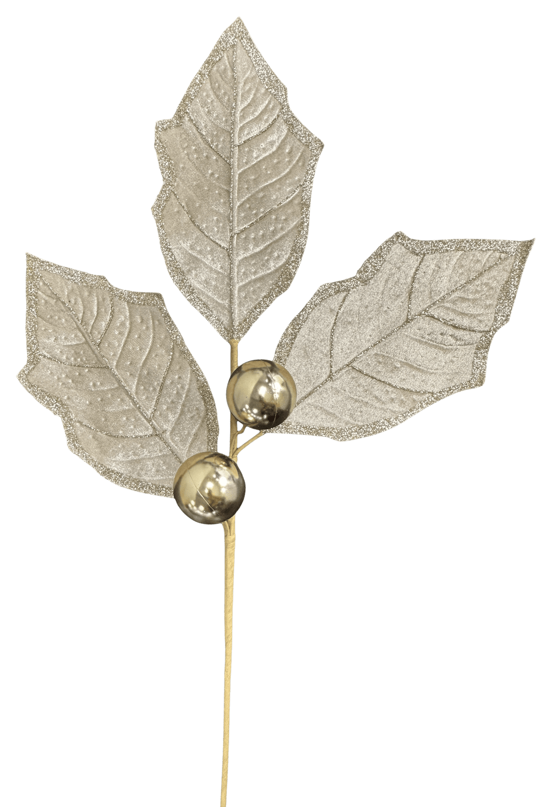 Artificial Champagne Holly Leaves Spray - 27" - Greenery Market86264CH