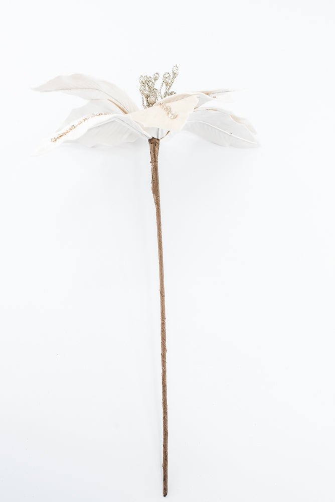 Artificial Champagne Poinsettia Stem - 16" - Greenery Market86876CH