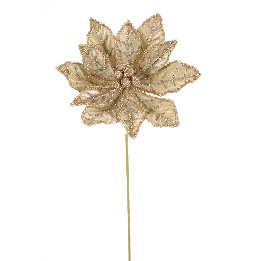 Artificial Champagne Poinsettia Stem - 20" - Greenery MarketArtificial Flowers277656