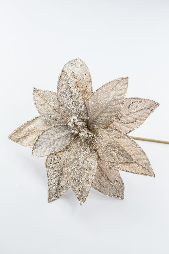 Artificial Champagne Poinsettia Stem - 22" - Greenery MarketArtificial Flowers251583