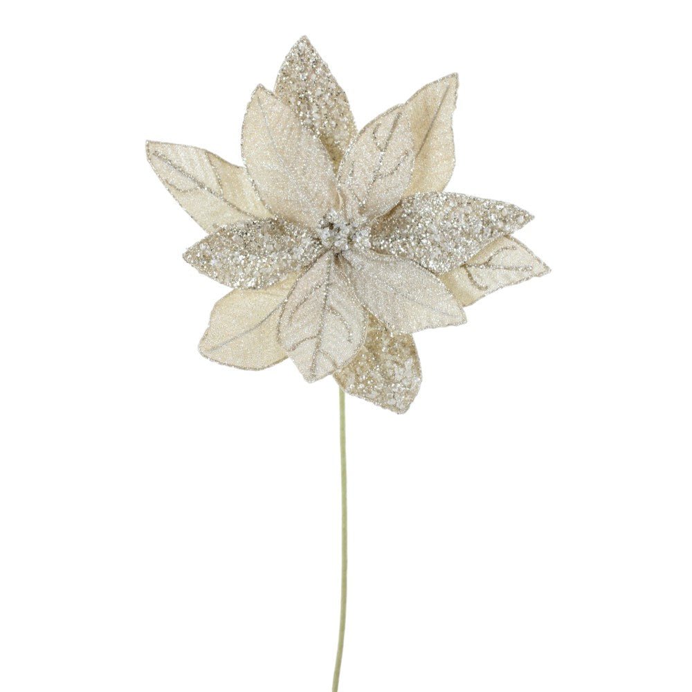 Artificial Champagne Poinsettia Stem - 22" - Greenery MarketArtificial Flowers251583