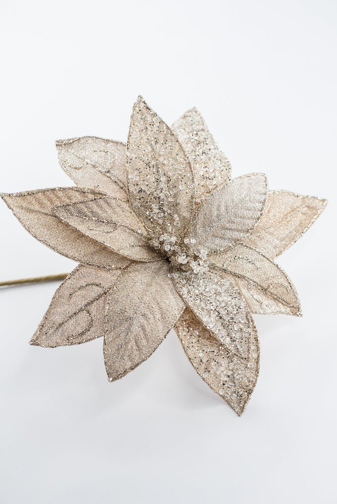 Artificial Champagne Poinsettia Stem - 22" - Greenery MarketArtificial Flowers251583