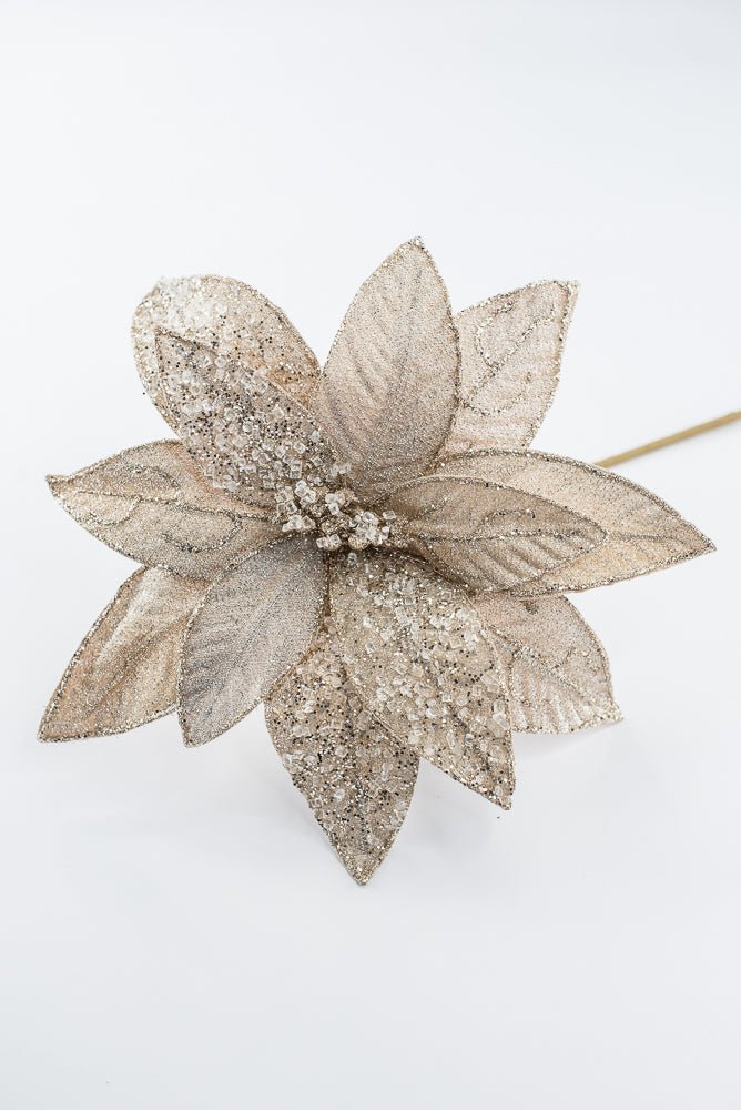 Artificial Champagne Poinsettia Stem - 22" - Greenery MarketArtificial Flowers251583