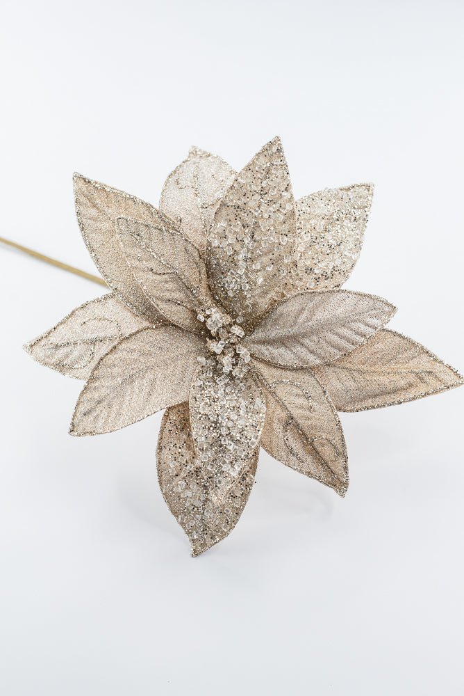 Artificial Champagne Poinsettia Stem - 22" - Greenery MarketArtificial Flowers251583