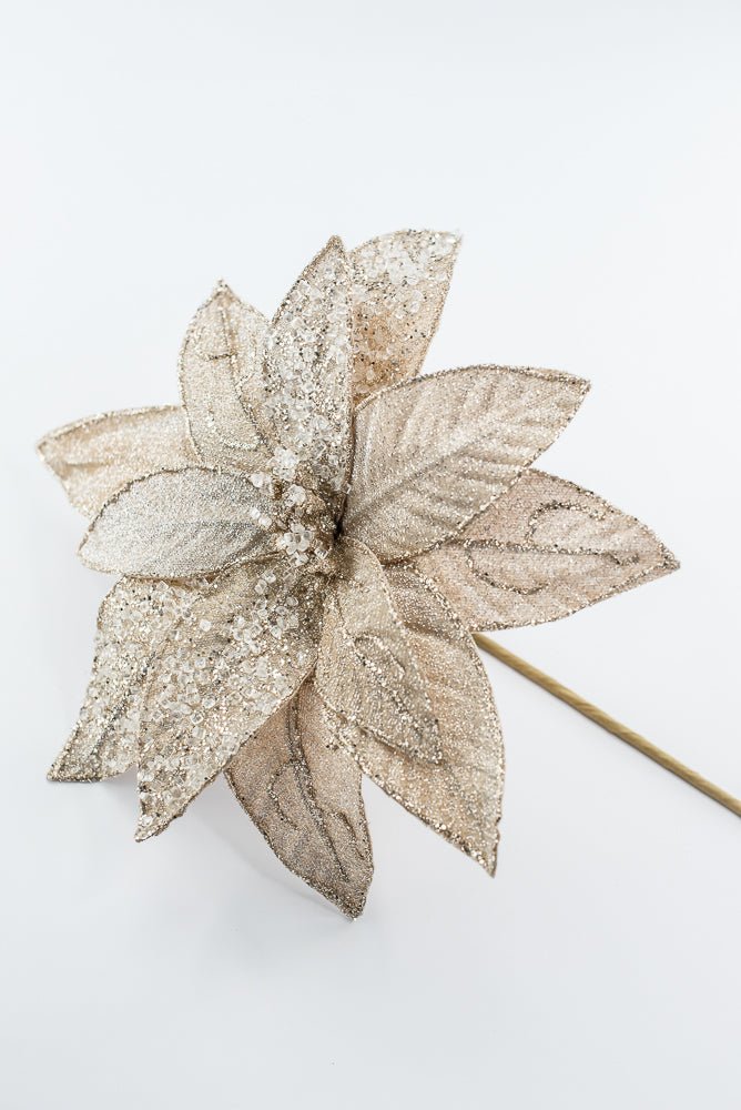 Artificial Champagne Poinsettia Stem - 22" - Greenery MarketArtificial Flowers251583