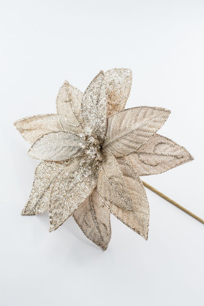 Artificial Champagne Poinsettia Stem - 22" - Greenery MarketArtificial Flowers251583
