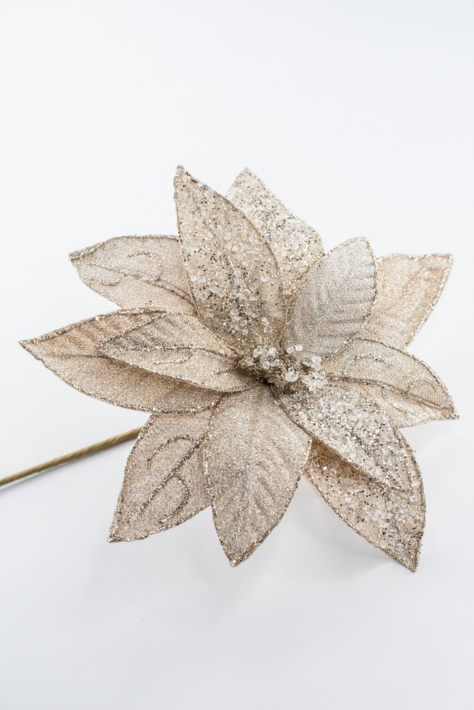 Artificial Champagne Poinsettia Stem - 22" - Greenery MarketArtificial Flowers251583